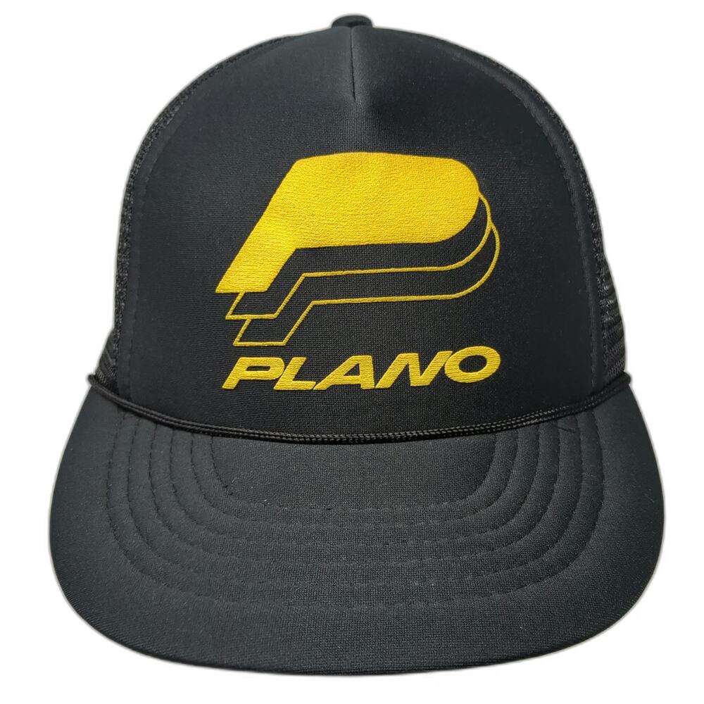 Capital Trucker Hat Black One Size Plano Fishing Tackle Box Mesh Snapback
